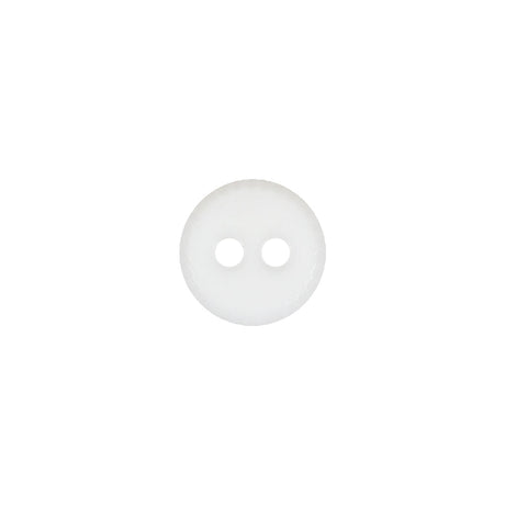 White Sawtooth Rim Plastic 2-Hole Button - 18L/11.5mm
