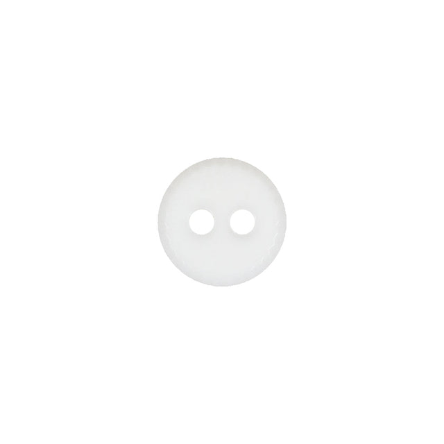 White Sawtooth Rim Plastic 2-Hole Button - 18L/11.5mm