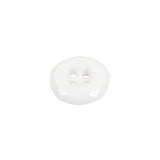 Italian White Faceted 4-Hole Nylon Button - 24L/15mm