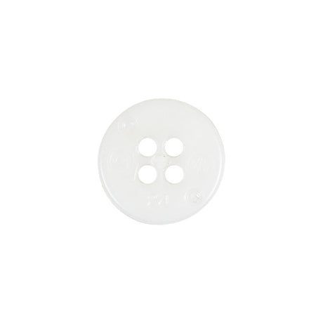 Italian White Faceted 4-Hole Nylon Button - 24L/15mm