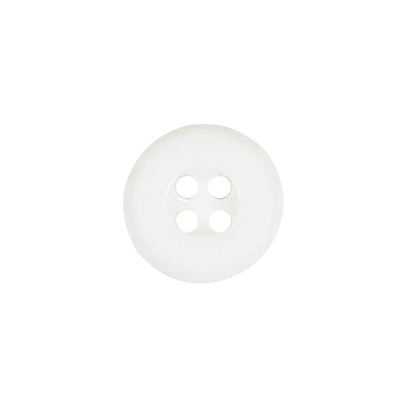 Italian White Faceted 4-Hole Nylon Button - 24L/15mm