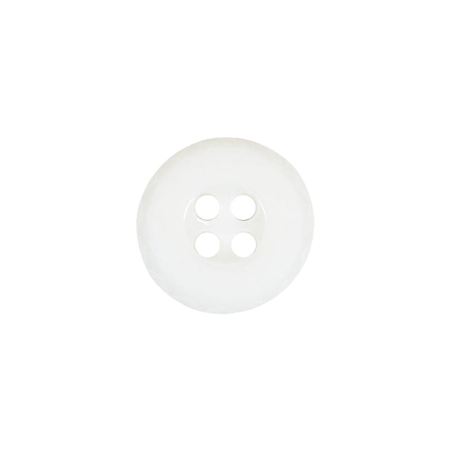 Italian White Faceted 4-Hole Nylon Button - 24L/15mm