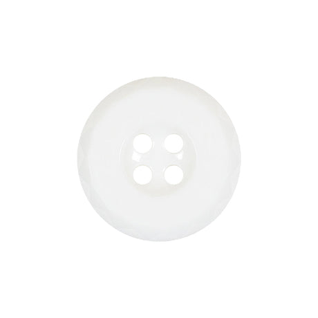 Italian White Faceted 4-Hole Nylon Button - 33L/21mm