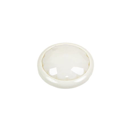 Italian White Faceted Dome Self Back Plastic Button - 30L/19mm