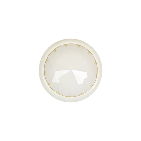 Italian White Faceted Dome Self Back Plastic Button - 30L/19mm