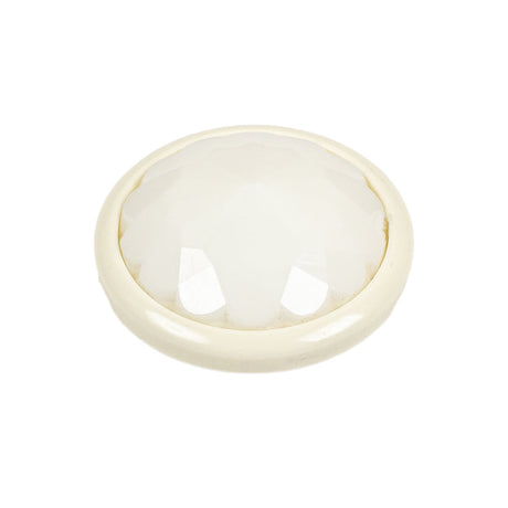 Italian White Faceted Dome Self Back Plastic Button - 40L/25.5mm
