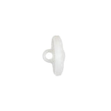 Italian White Faceted Center Floral Molded Shank Back Plastic Button - 24L/15mm