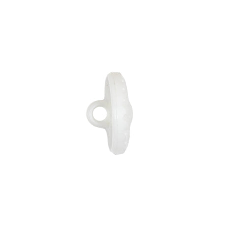 Italian White Faceted Center Floral Molded Shank Back Plastic Button - 24L/15mm
