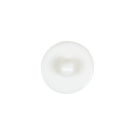 Italian White Faceted Center Floral Molded Shank Back Plastic Button - 24L/15mm