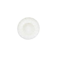 Italian White Faceted Center Floral Molded Shank Back Plastic Button - 24L/15mm