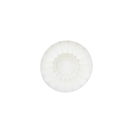 Italian White Faceted Center Floral Molded Shank Back Plastic Button - 24L/15mm