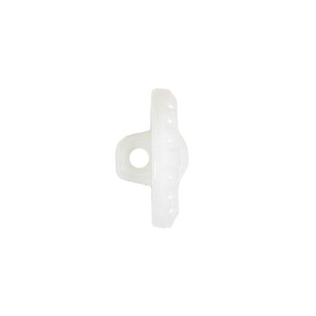 Italian White Faceted Center Floral Molded Shank Back Plastic Button - 30L/19mm