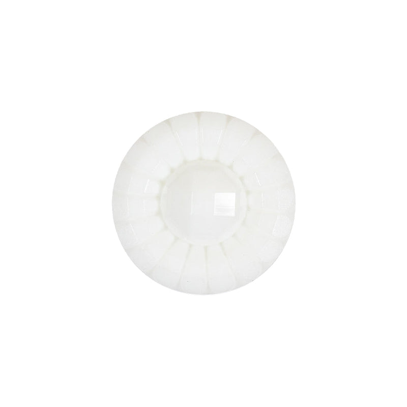 Italian White Faceted Center Floral Molded Shank Back Plastic Button - 30L/19mm