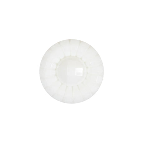 Italian White Faceted Center Floral Molded Shank Back Plastic Button - 30L/19mm