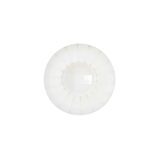 Italian White Faceted Center Floral Molded Shank Back Plastic Button - 30L/19mm
