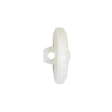 Italian White Faceted Center Floral Molded Shank Back Plastic Button - 36L/23mm