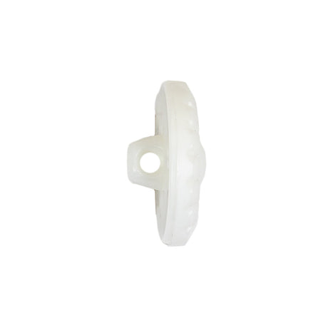 Italian White Faceted Center Floral Molded Shank Back Plastic Button - 36L/23mm
