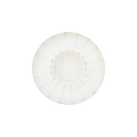 Italian White Faceted Center Floral Molded Shank Back Plastic Button - 36L/23mm