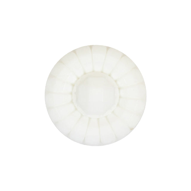 Italian White Faceted Center Floral Molded Shank Back Plastic Button - 36L/23mm