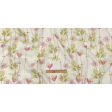 Pink, Green and White Anemone Flower Medium Weight Linen Woven