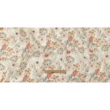 Peach, Red and White Floral Lightweight Linen Woven