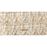 Peach, Red and White Floral Stretch Linen and Rayon Woven