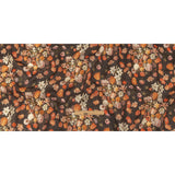 Red, Orange and Dark Brown Bouquets Lightweight Linen Woven