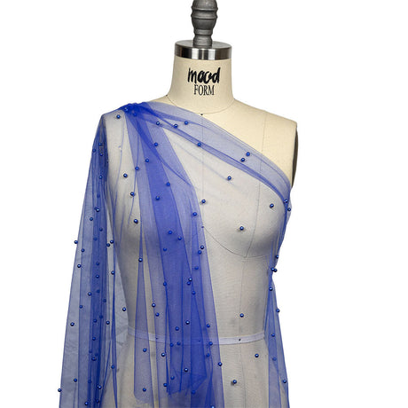 Beaded Tulle - Cobalt - Sylvie Collection