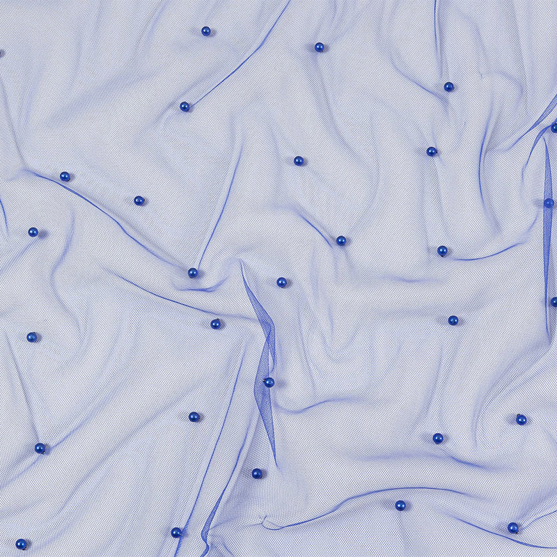 Beaded Tulle - Cobalt - Sylvie Collection