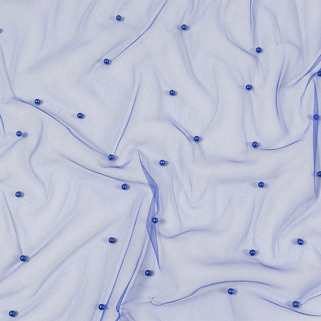 Beaded Tulle - Cobalt - Sylvie Collection