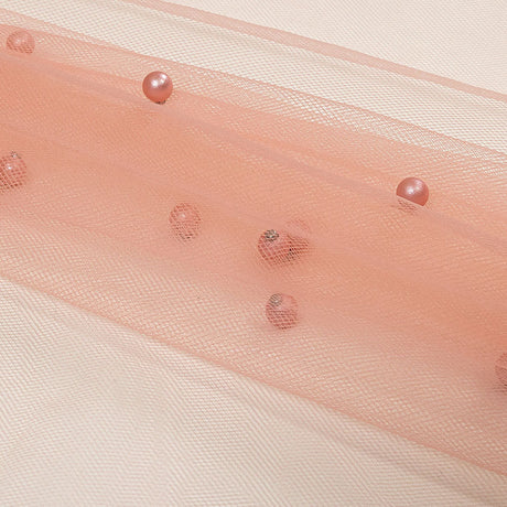 Beaded Tulle - Coral Haze - Sylvie Collection