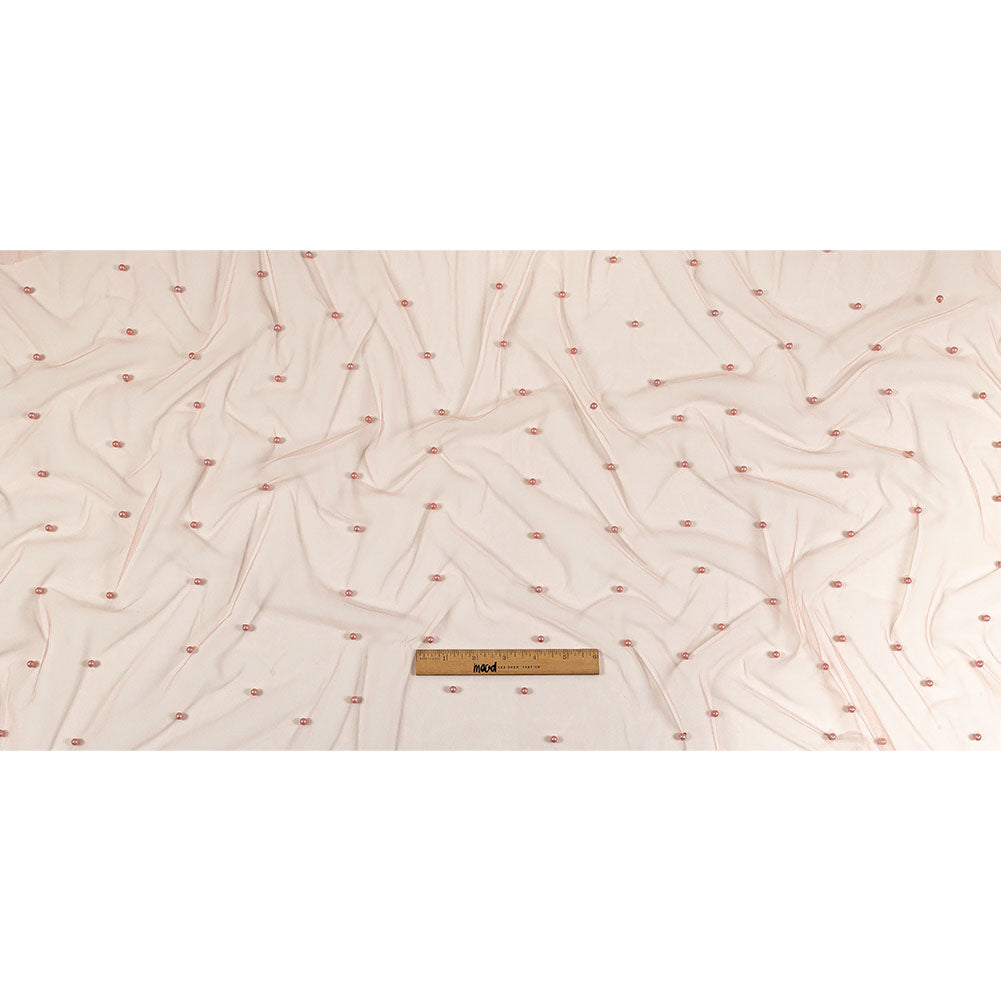 Beaded Tulle - Coral Haze - Sylvie Collection