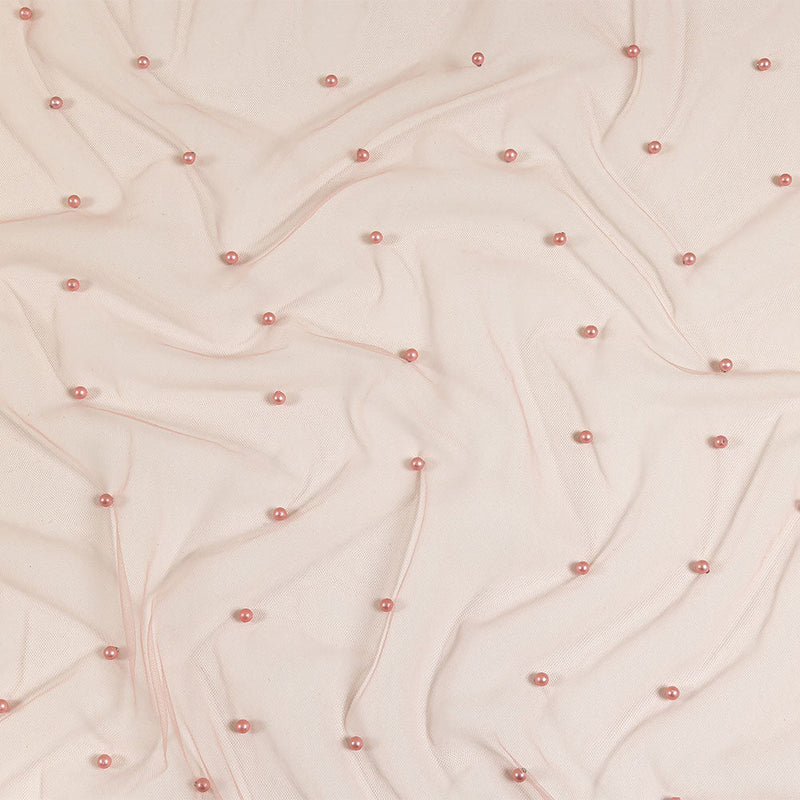 Beaded Tulle - Coral Haze - Sylvie Collection