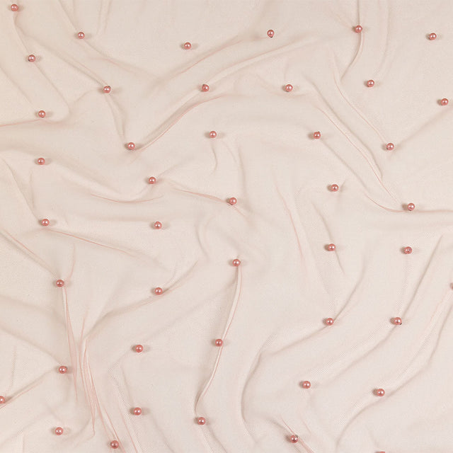 Beaded Tulle - Coral Haze - Sylvie Collection