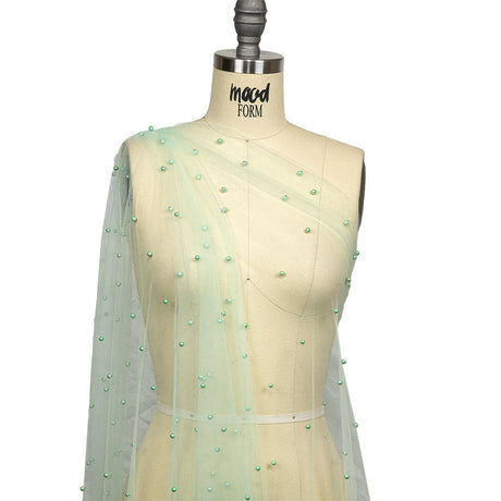 Beaded Tulle - Aqua - Sylvie Collection