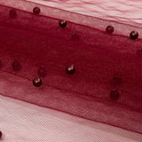 Beaded Tulle - Burgundy - Sylvie Collection