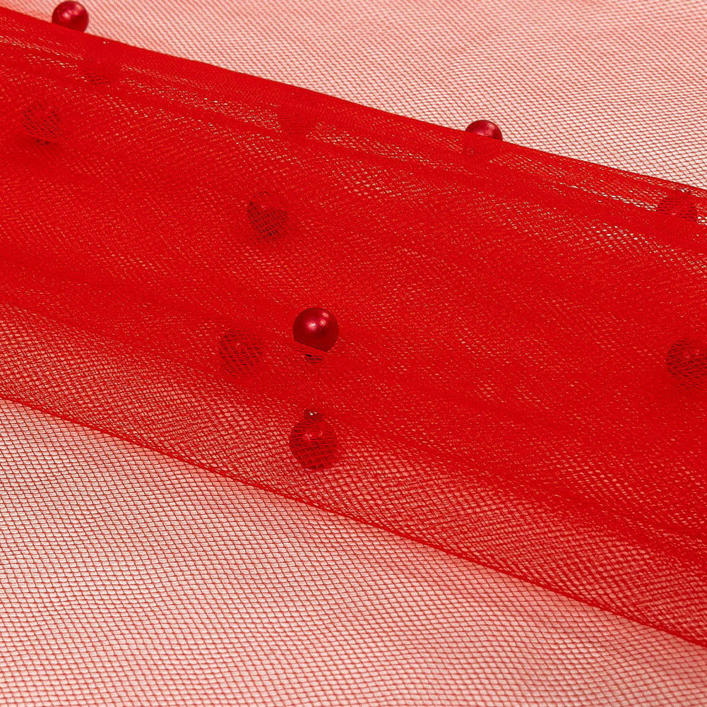 Beaded Tulle - Red - Sylvie Collection