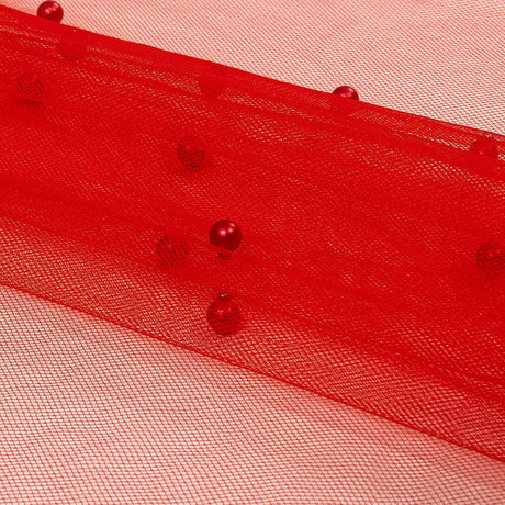 Beaded Tulle - Red - Sylvie Collection