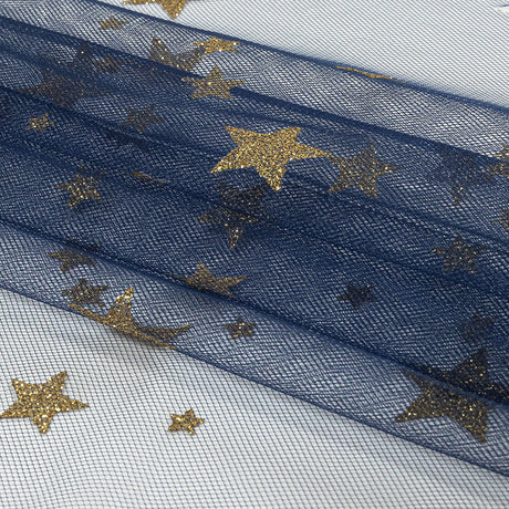 Starry Glitter Tulle - Bright Navy