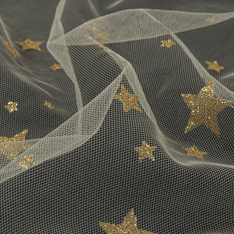 Starry Glitter Tulle - Ivory