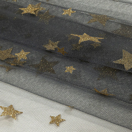 Starry Glitter Tulle - Storm