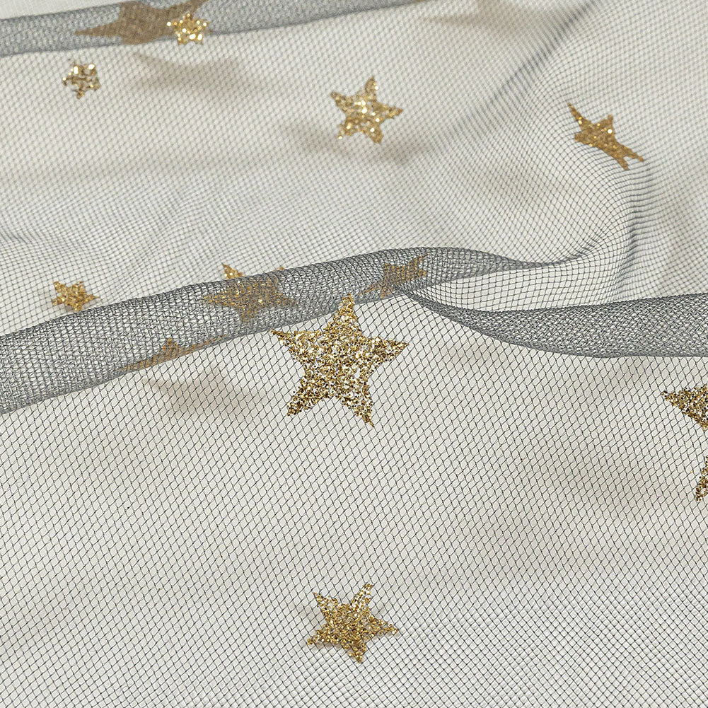 Starry Glitter Tulle - Storm