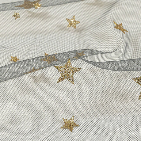 Starry Glitter Tulle - Storm