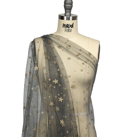 Starry Glitter Tulle - Storm