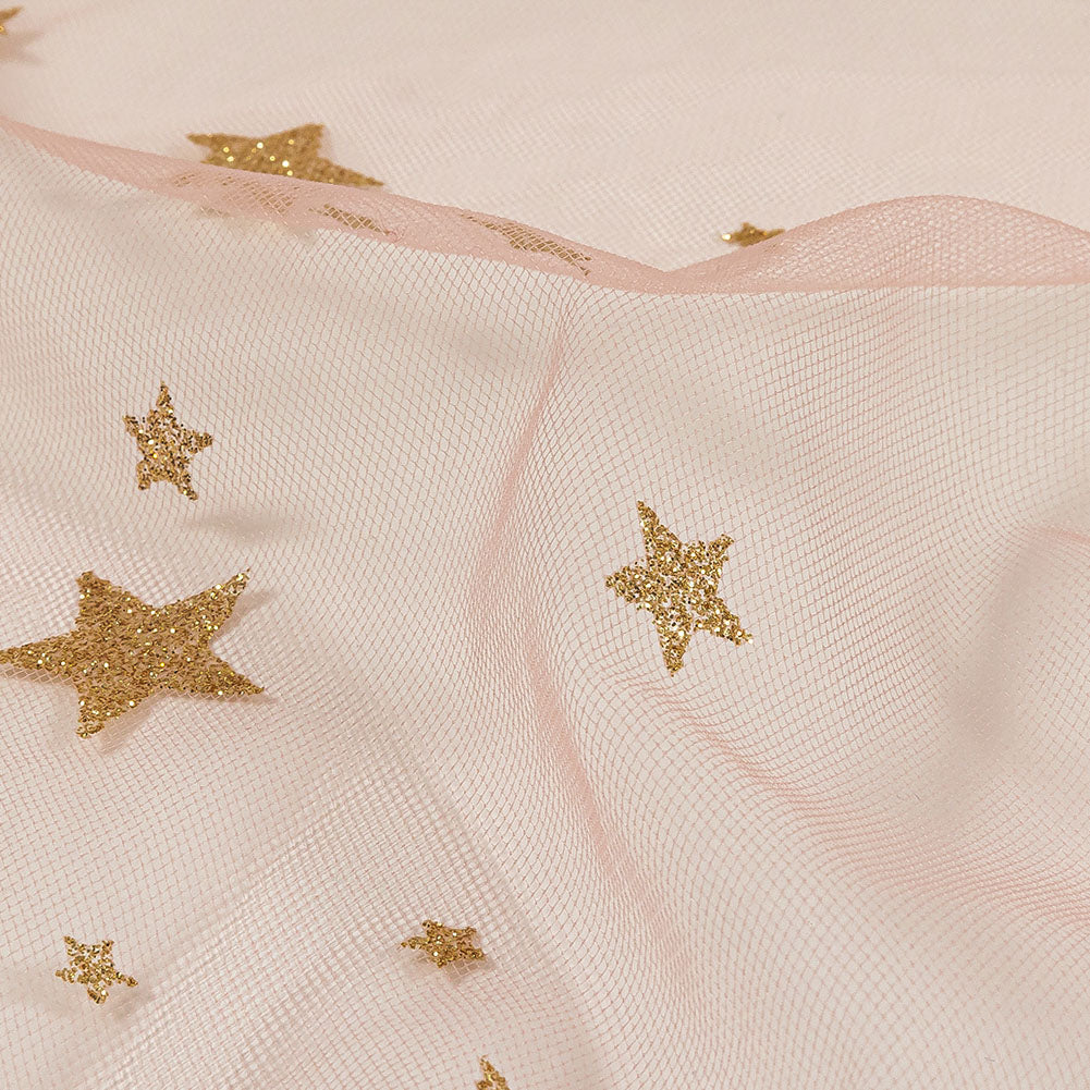 Starry Glitter Tulle - Pale Pink