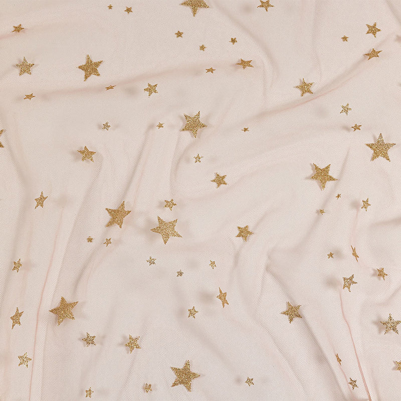 Starry Glitter Tulle - Pale Pink