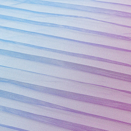 Blue, Purple and Pink Ombre Pleated Tulle