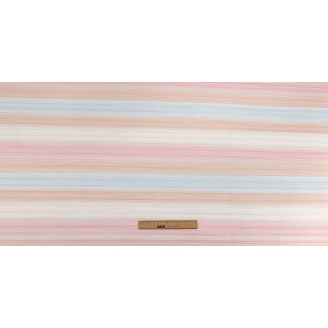 Pink, Peach and Blue Ombre Stripes Pleated Tulle