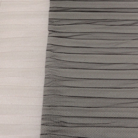 Gray and Pink Ombre Stripes Pleated Tulle