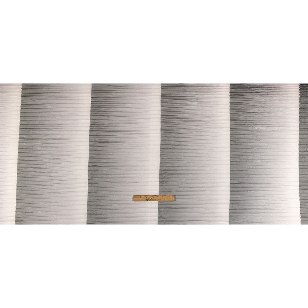 Gray and Pink Ombre Stripes Pleated Tulle